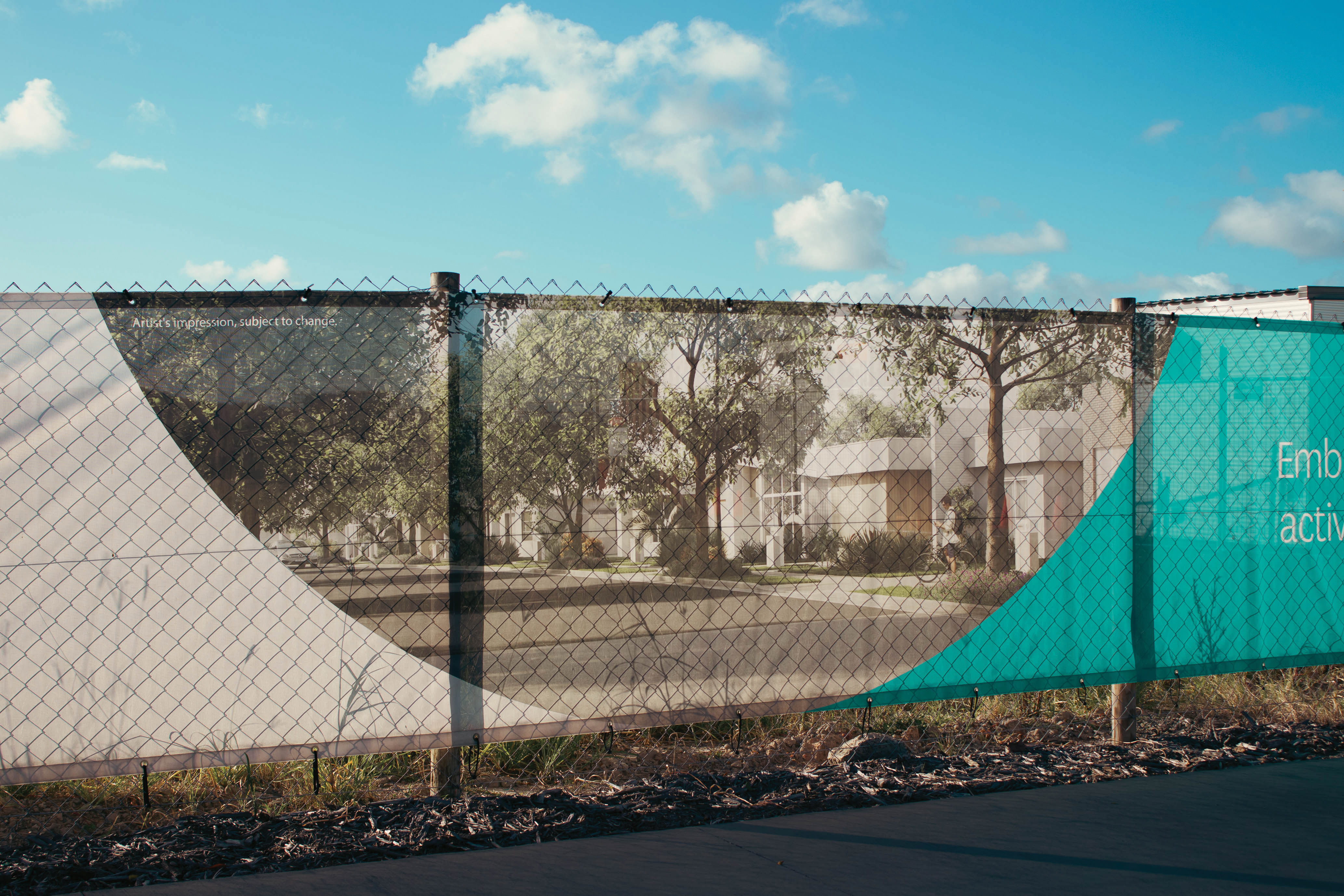 Artist impression of a suburban street